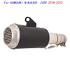 Slip On Motorcycle Middle Connect Tube And Vent Pipe Stainless Steel For KAWASAKI NINJA400 Z400 2018-2022