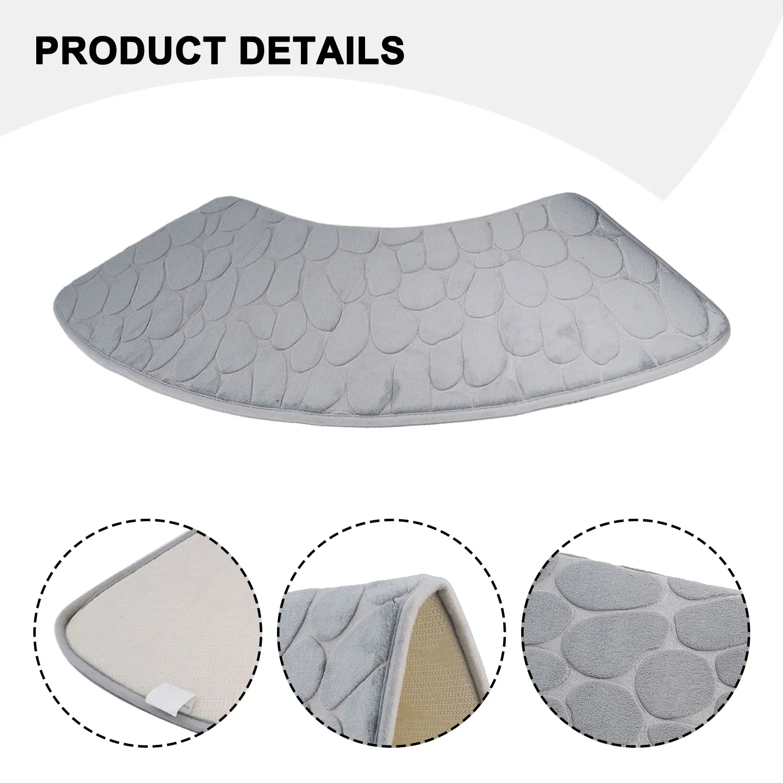 Bathroom Mat Curved Shower Mat Pebble Emboss Carpet Washable Curved Non Slip Bathroom Anti Slip Floor Toilet For Shower floor mat,bathroom mat,absorbent bathroom mat,bathroom floor mat,toilet mat,bath mat,anti slip mat