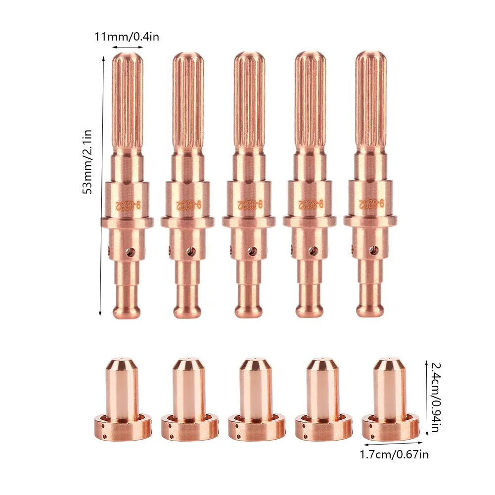 5pcs Electrodes & 5pcs Nozzles Kit For Thermal Dynamics SL60/100 Plasma Cutting Torch - 9-8215 & 9-8210
