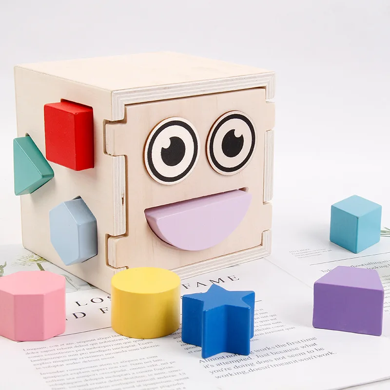 

Montessori Materials Busy Box Baby Toy Wooden Shape Match Clock Learning Educational Toys For Children Early Education Blocks