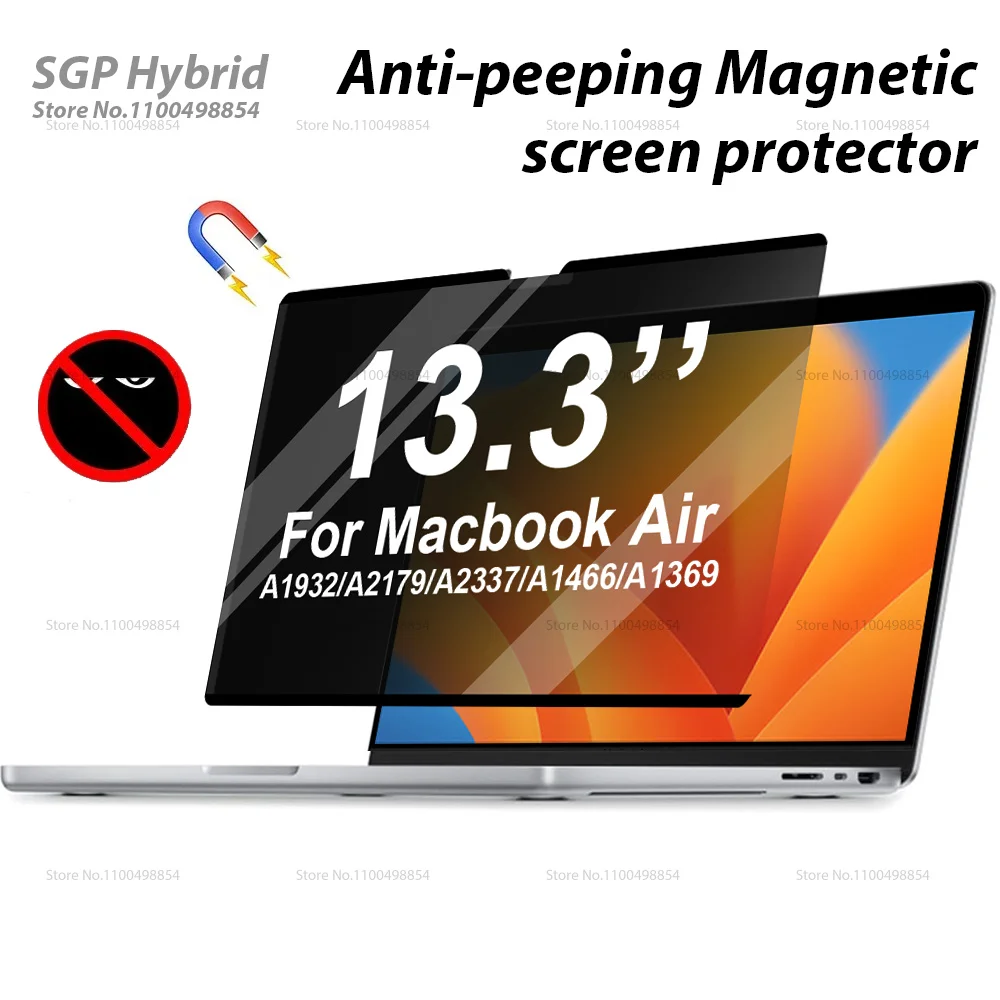 Магнитный защитный экран для Macbook Air 13 дюймов 2018 2019 2020 A1932 A2179 A2337 A1466 A1369 M1, съемный фильтр для ноутбука