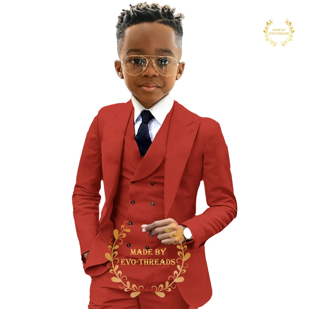 Boys' 3-piece Formal Suit Set (jacket+vest+pants) for Wedding Prom Party Outfit Teen Kids Clothes boys formal suit set