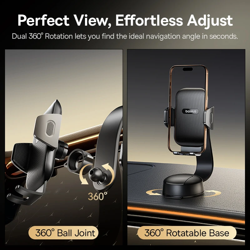 Baseus Car Phone Holder Mobile Phone Holder Car Mount For Samsung iPhone Xiaomi Huawei Foldable Holder Dashboard Sucker Stand