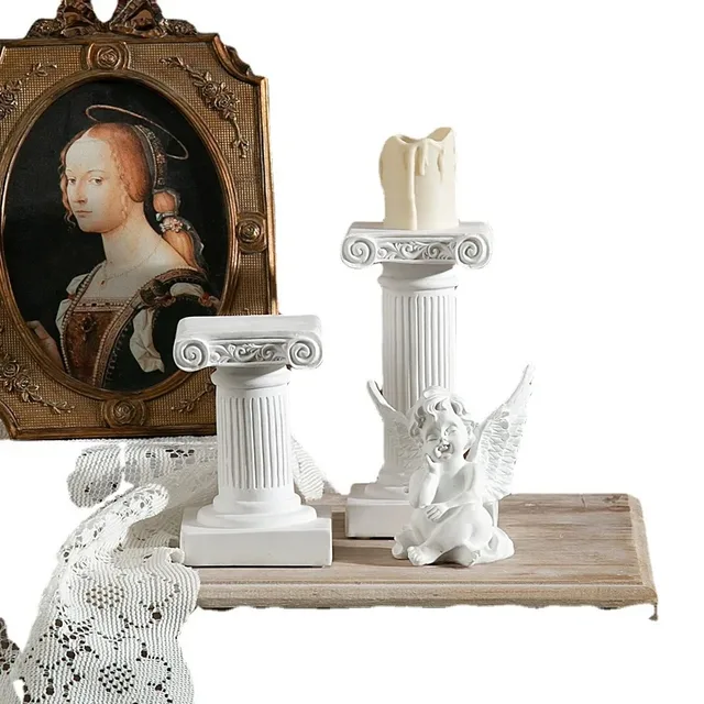 Piliers Romains Miniatures En Résine 10 Cm - Décoration Mariage, Jardin, Bougeoirs