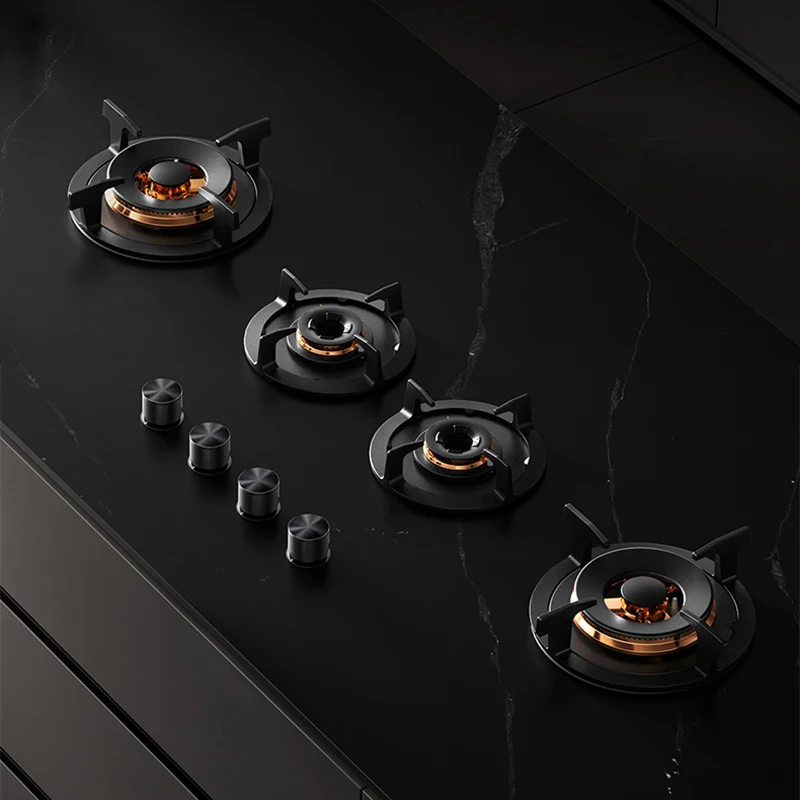 Premium Built-in Gas Cooktop 4-Burner 5.2KW Copper Flame Failure Protection Panel-Ready for Custom Kitchen 2
