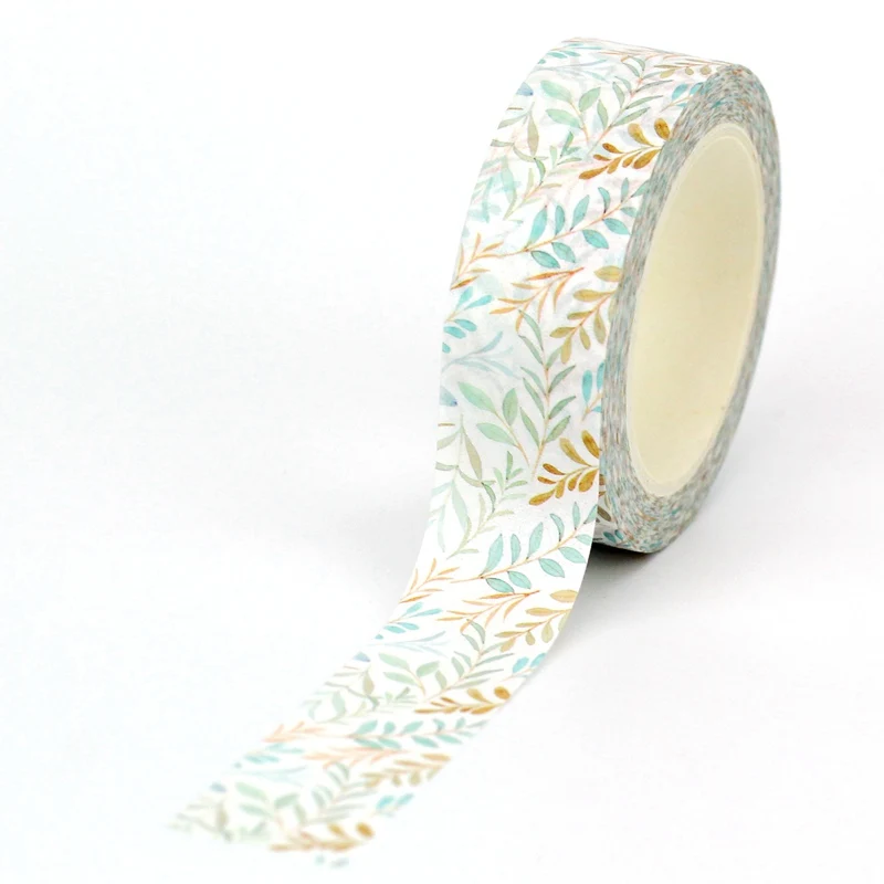NEW 1PC 10M Decorative Cute Sunflowers Blue Floral Leaves Cherry Spring Masking Washi Tape Set Journaling Stationery 4