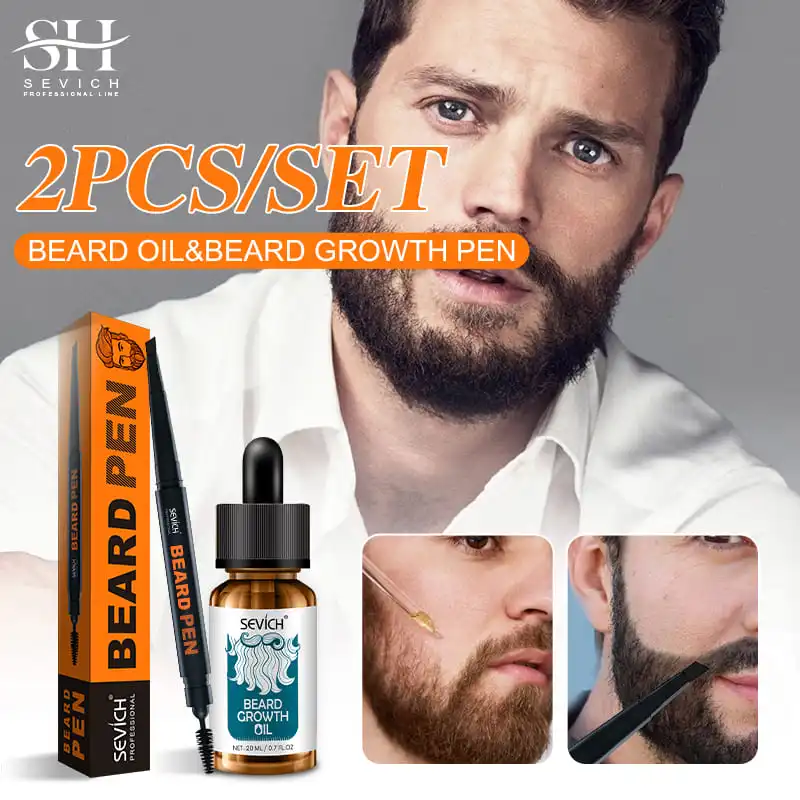 Sevich Men's Beard Growth Oil Care Products Beard Dyeing Cream Salon Shampoo Styling Tool Grooming Treatment Kit