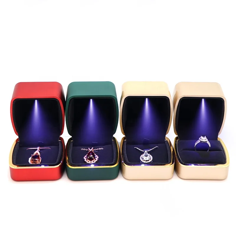 

Round corner creative jewelry box LED light ring gift jewelry packaging necklace box bracelet jewelry box