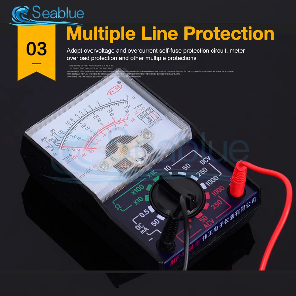 Analog Multimeter MF-110A Electric Analog Multimeter Multitester Portable Voltmeter Ammeter AC / DC Voltage Current OHM Multi Meter Tester 1PCS