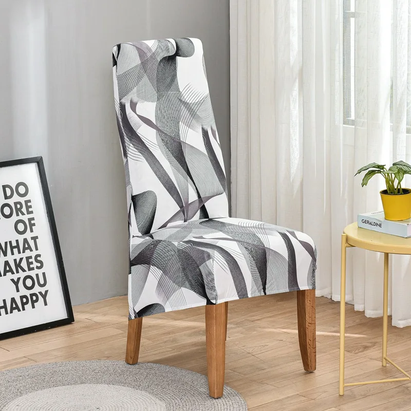 Printed King Back Chair Cover for Dining Room Kitchen Banquet XL Size Stretch High Back Chair Covers Anti-dirty Decor Seat Case 3