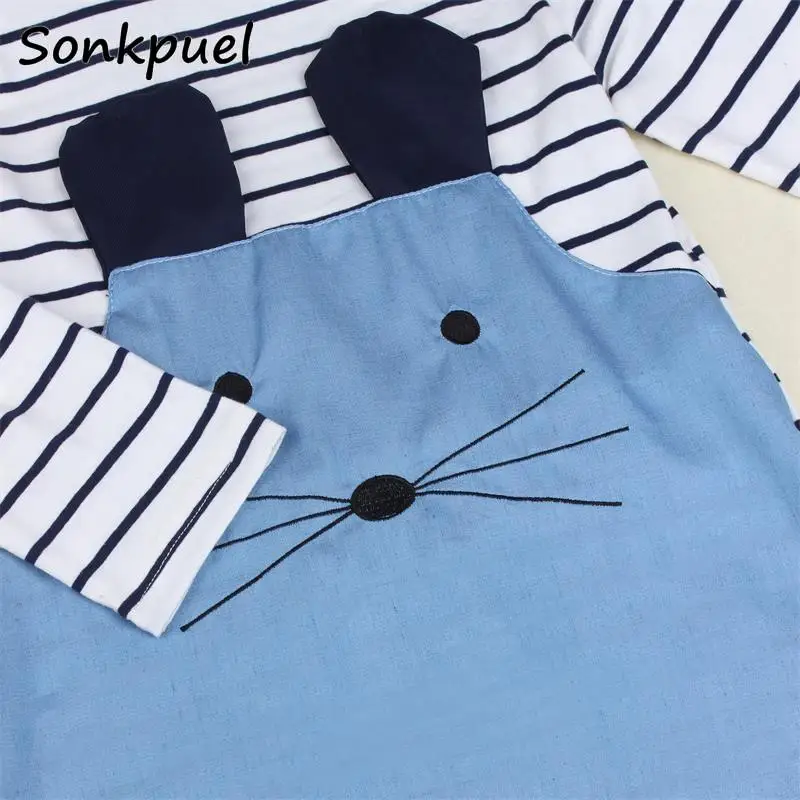 Girls Dress Princess Costume Kids Dresses for Girls Long Sleeve Stripe Patchwork Denim Cloth 2 3 4 6 8 Years Summer Clothing