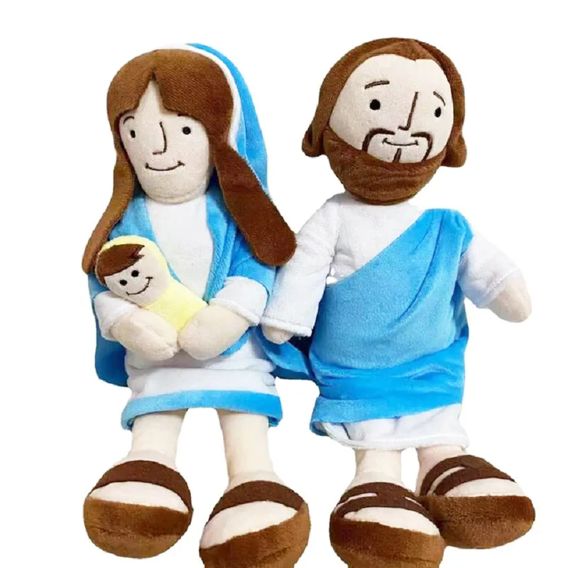 My Friend Jesus Plush Toy Stuffed Doll Classic Christ Religious Savior with Smile Jesus Virgin Mary Party Favors Fans Kids Gift