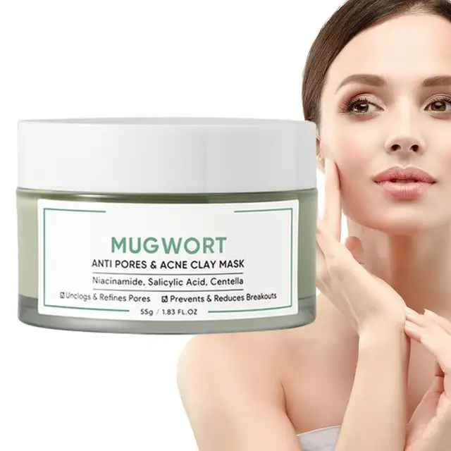 Black Head Remover Clay Mugwort Oil Control Cleansing Mud For Face Blackhead And Pore Remover Facial Skin Care For Radiant Skin