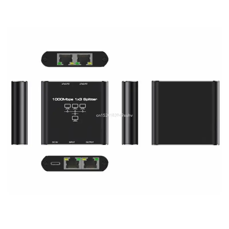 3 Port Gigabit Networking Splitter Hub, Fast Speed 1000Mbps Data Transfer Splitter for Computers and Gaming Consoles