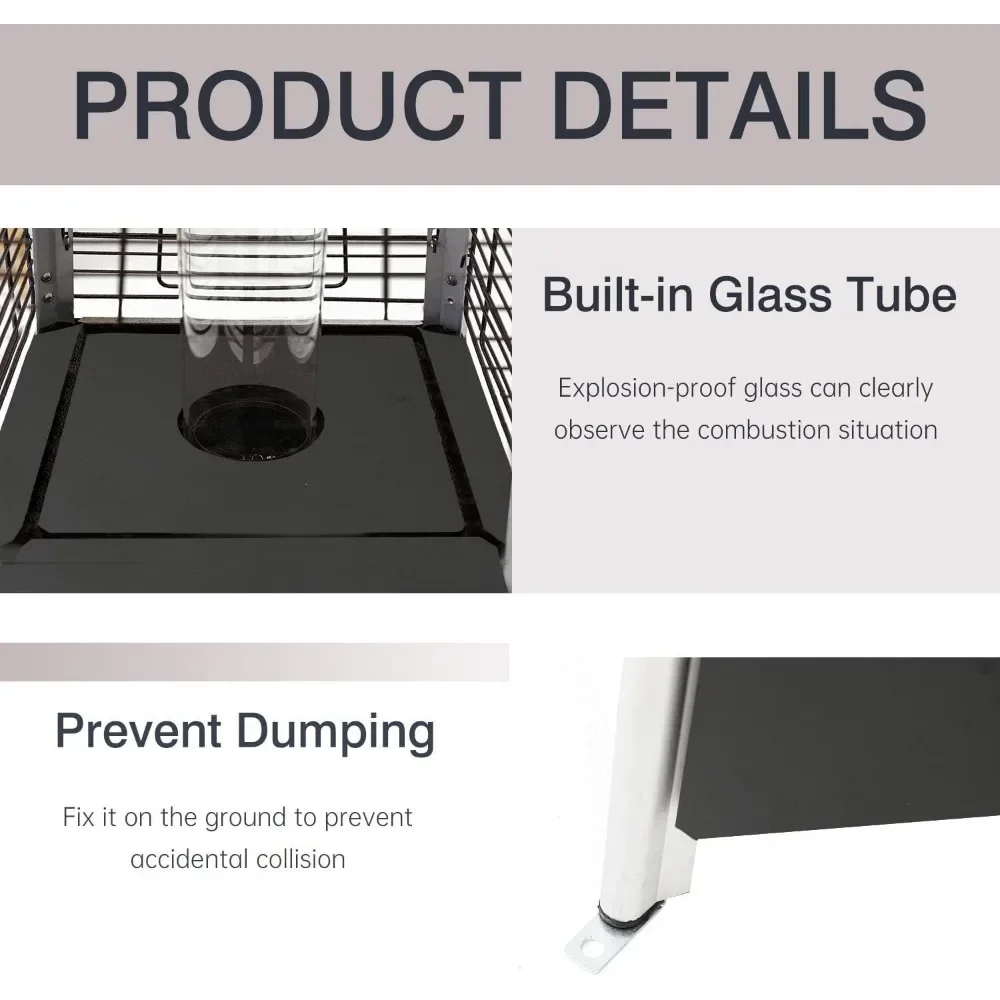 Pyramid Patio Heater 89.4-Inch Outdoor Propane Heater w/Wheels 41000 BTU, Matte Black