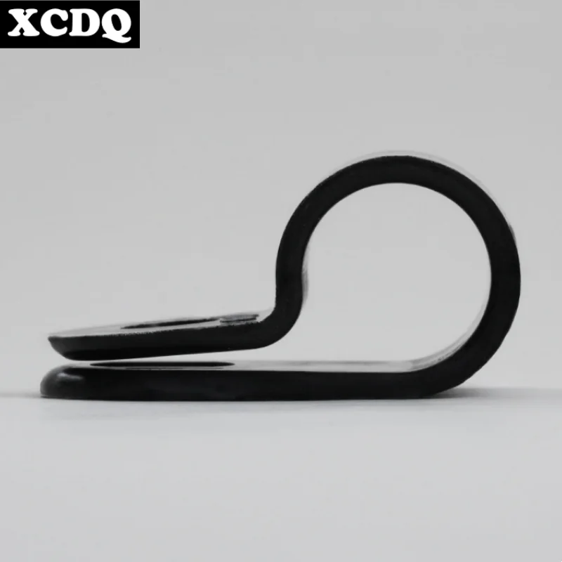 Cable Organizer Cable Clip Cable Clamp 100pcs Black P Style Mounting Cable Clamp Plastic Nylon Isolation Screw Fixed Wire Holder Cable Clips Manager 3.0-18mm Diameter