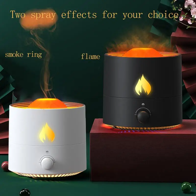 

New 250ml Flame Aromatherapy Air Humidifier USB Essential Oil Diffuser Home Office Ultrasonic Jellyfish Smoke Ring Atomizer