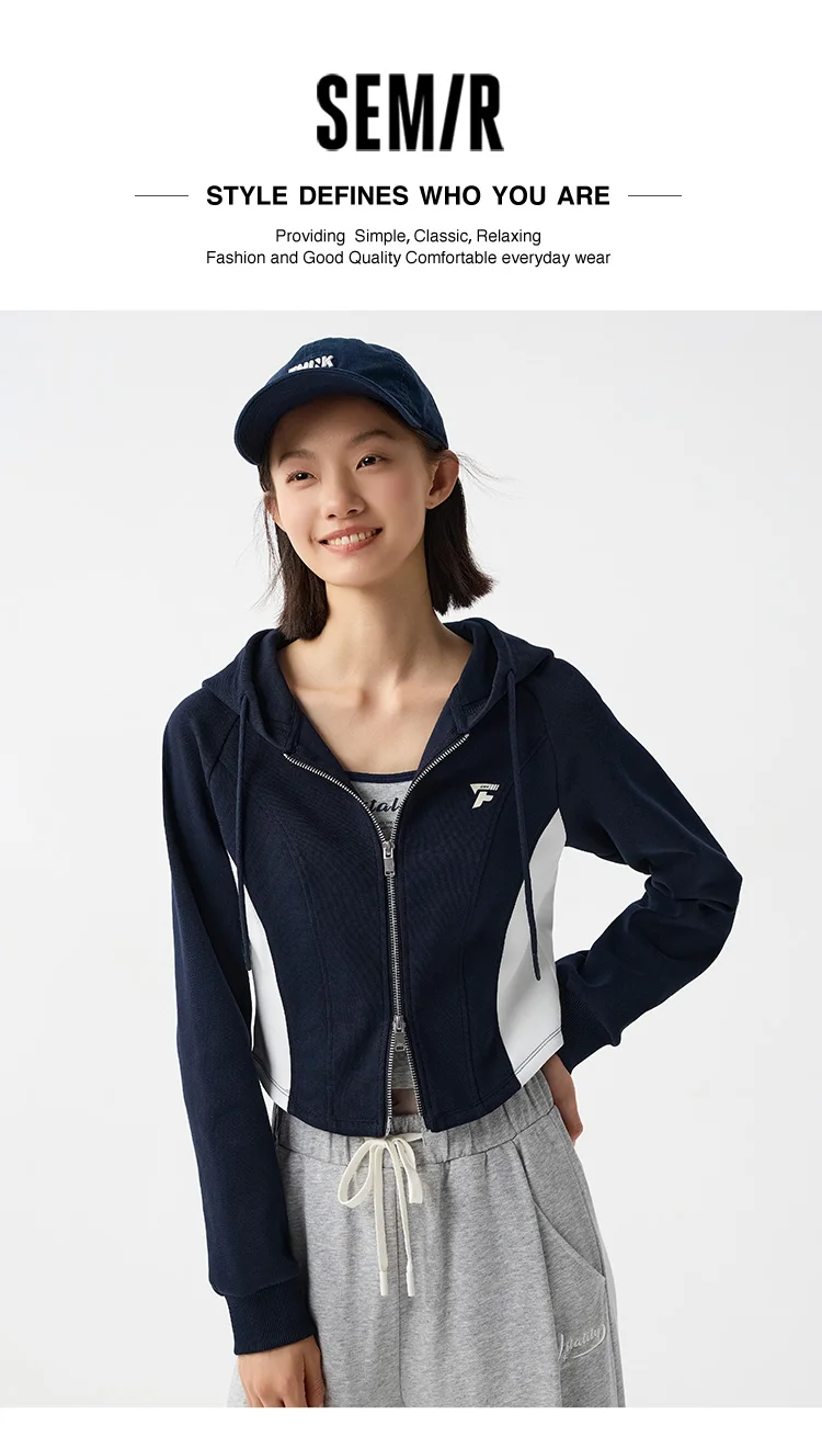 Outerwear Women Short Style Raglan-sleeved Vintage Simple Spring Slimming Skinny Hooded Jacket Sporty Style