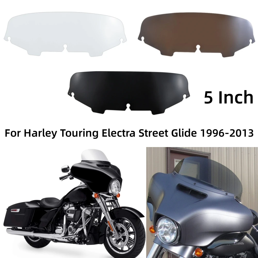 

For Harley Touring Street Glide Electra Glide Ultra Classic 1996-13 5 Inch Motorcycle Windshield Upper Fairing Windscreen Cover