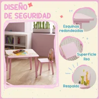 Table pour enfants avec 2 chaises Table et chaises pour enfants avec imprimés d'animaux pour garçons et filles de 3 à 8 ans rose 5