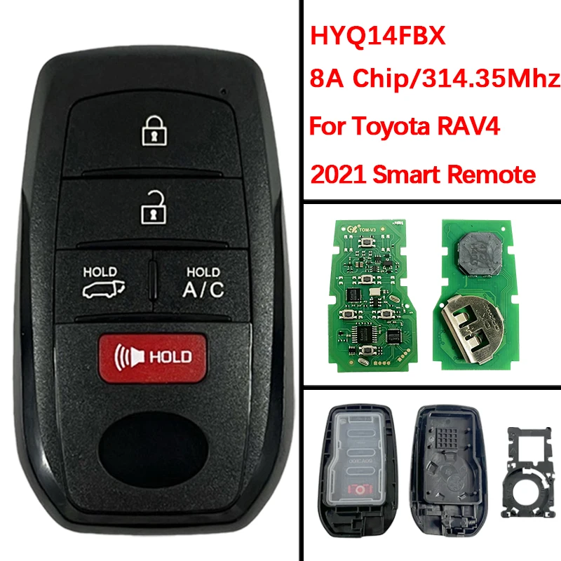 Toyota RAV4 2021 Smart Remote Key HYQ14FBX 314.35/312.10MHz 8990H-42380 8990H-42381 1