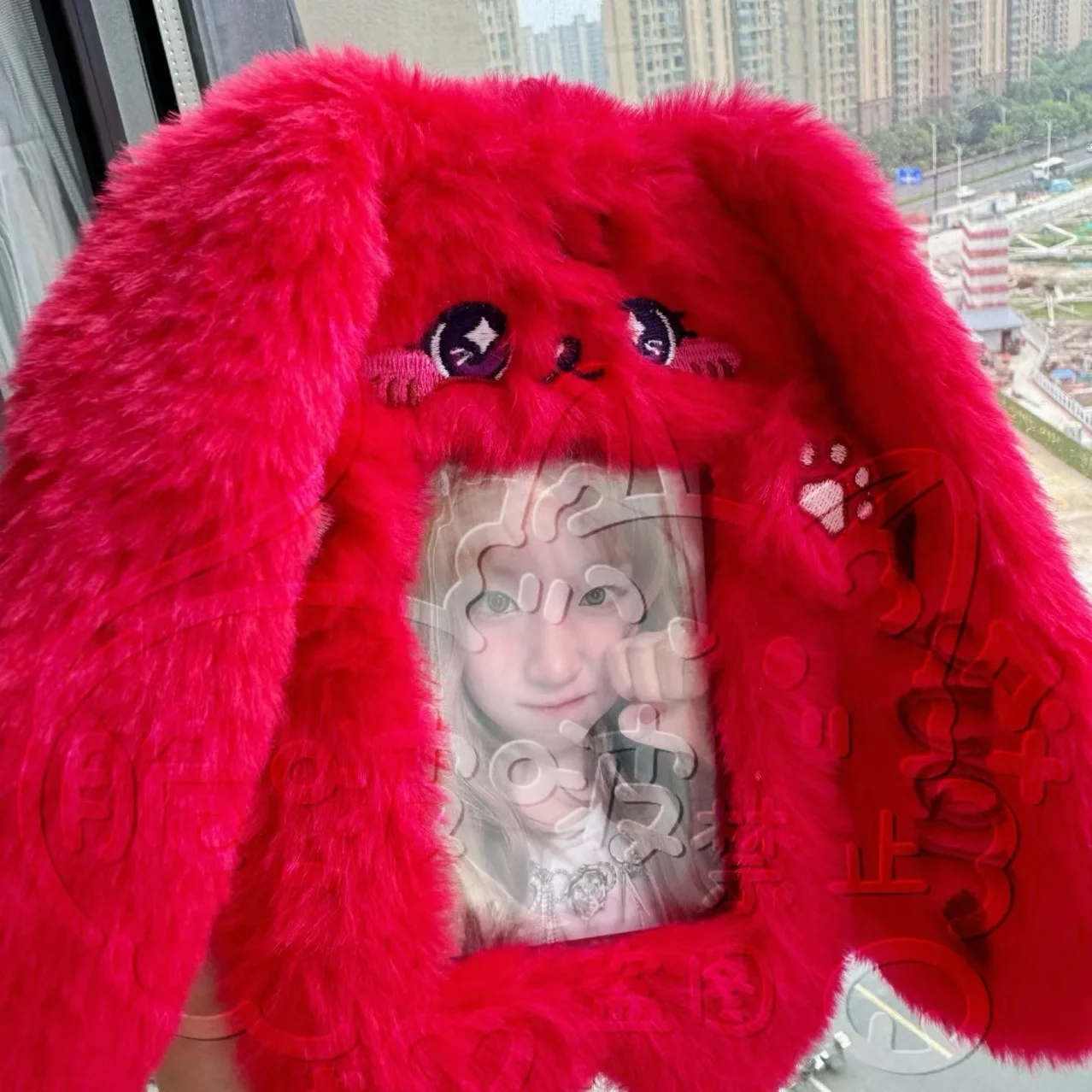 Cute plush card cover certificate photo 3 inch small card cover display pendant storage bag 3