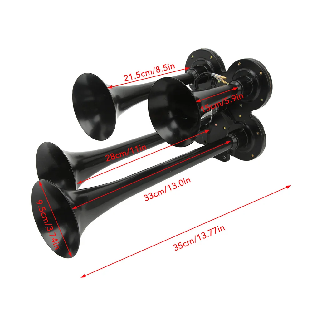 Clacson Potente 150dB Per Camion E Barche - Tromba Da 44cm, 12V/24V, In Lega Di Zinco Cromata