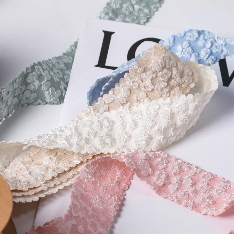 물결 모양 가장자리 패턴 꽃 리본, DIY 공예, 수제 액세서리, 10 야드, 38mm, YM2023050801