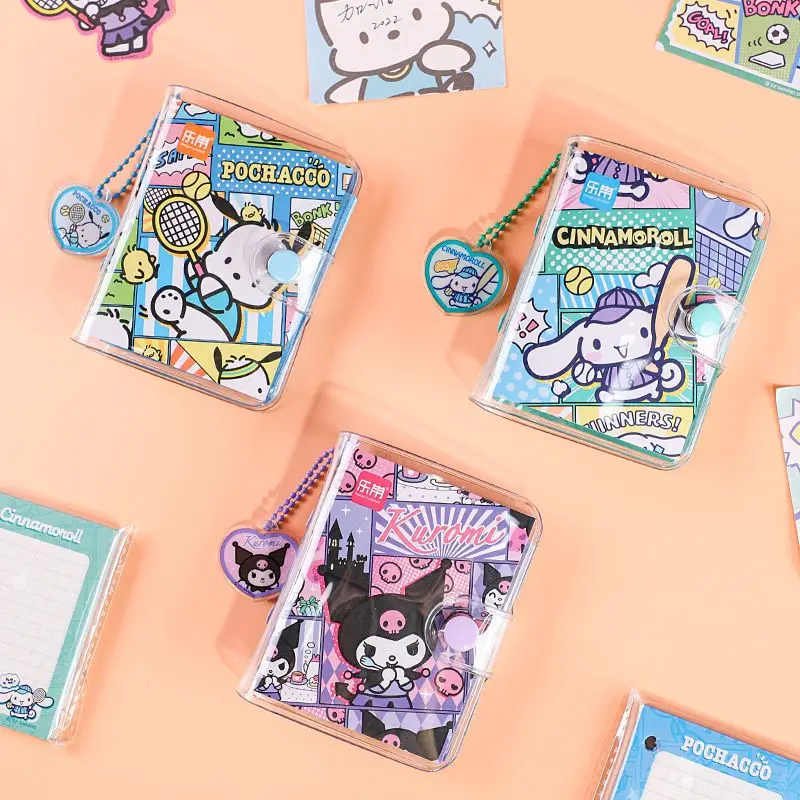 

Sanrio My Melody Cinnamoroll Keychain Student Notebook Cute Kuromi Cartoon Loose Leaf Color Pocket Book Diary Gifts for Kids