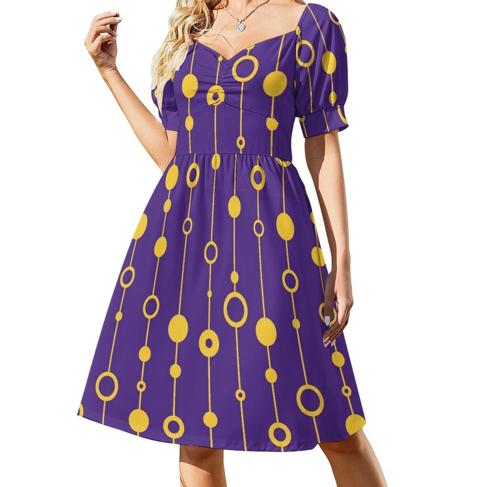 thumbnail image 1 of Baton Rouge - Vestido de manga corta de los años 70 vestidos de ceremonia vestidos verano mujer Vestidos elegantes estilo coreano Vestido, 1 of 7