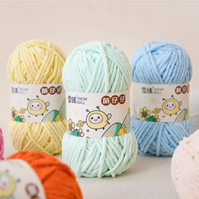 100g/Ball Soft Chenille Yarn for DIY Knitting 5mm Thick Warm Chunky Crochet Yarn Thread Perfect for Blankets Scarves Plush Toys 6