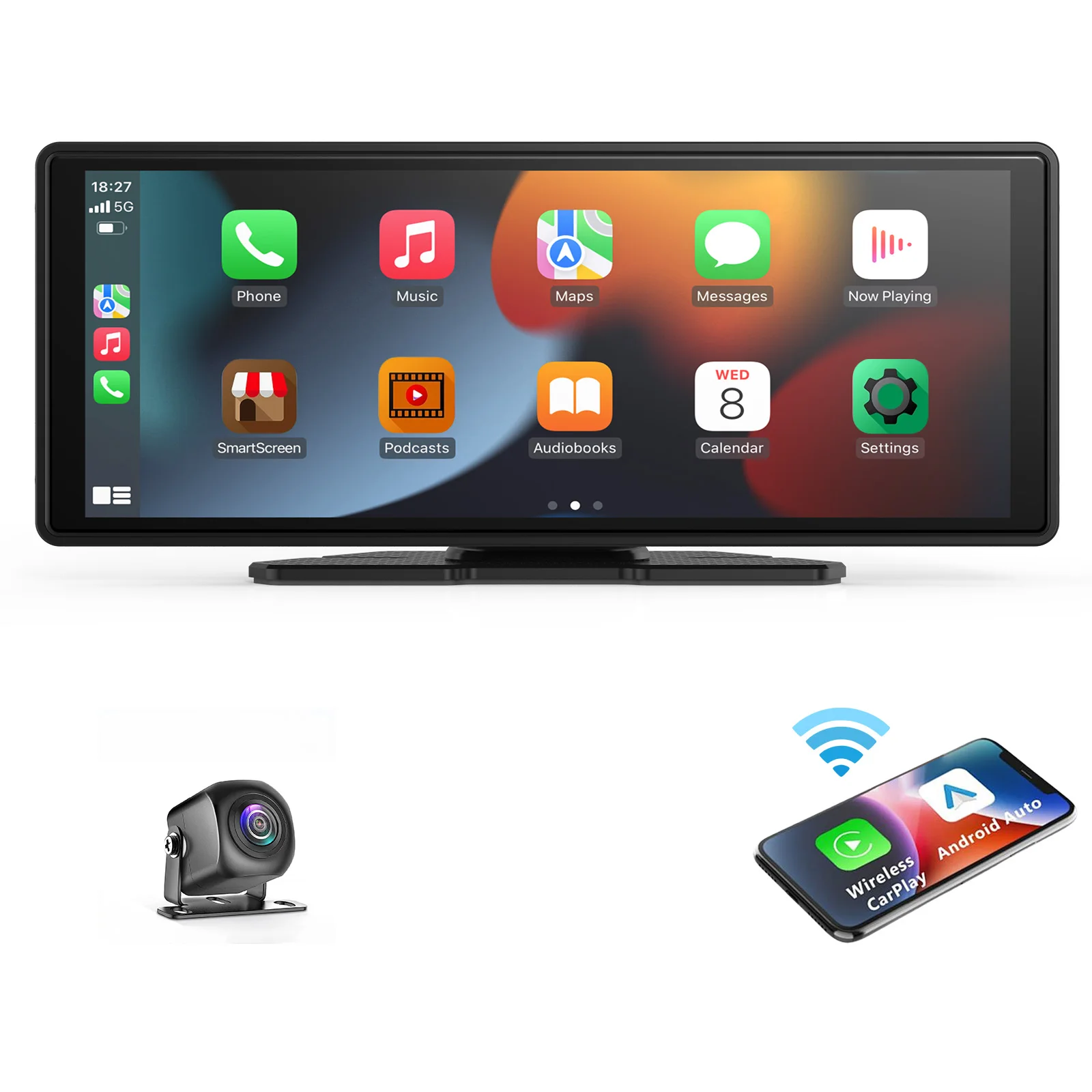 thumbnail image 1 of Universal Portable Carplay for Car Screen, Wireless Carplay Screen Wireless Car Stereo with Carplay Android Auto, Car Touchscree, 1 of 5
