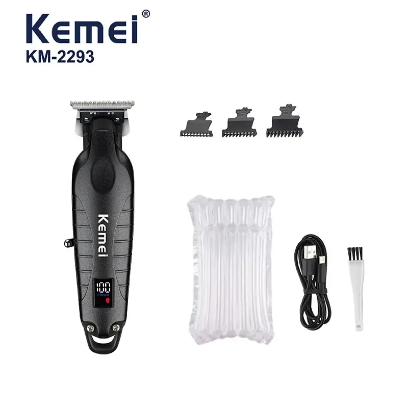 Kemei 2293 Barber Cordless Hair Trimmer 0mm Zero Gapped Carving Clipper Detailer Professional Electric Finish Cutting Machine images - 6