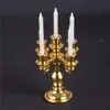 1:12 Scale Dollhouse Miniature Mini Gold Candelabra Furniture Metal Candleholder Candlesticks Model DIY Kitchen Pretend Toys 3