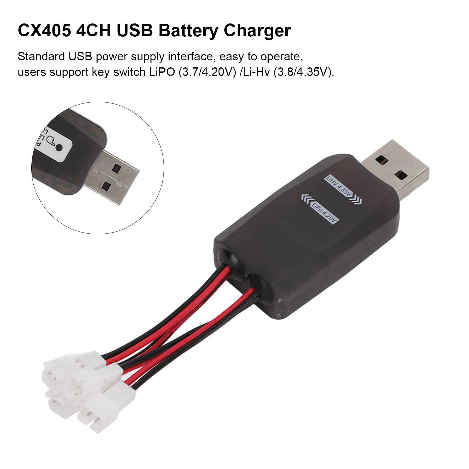 CX405 4CH USB 배터리 CX405 4CH USB 배터리 RC 헬리콥터용 1S 3.7V LiHV 3.8V 배터리