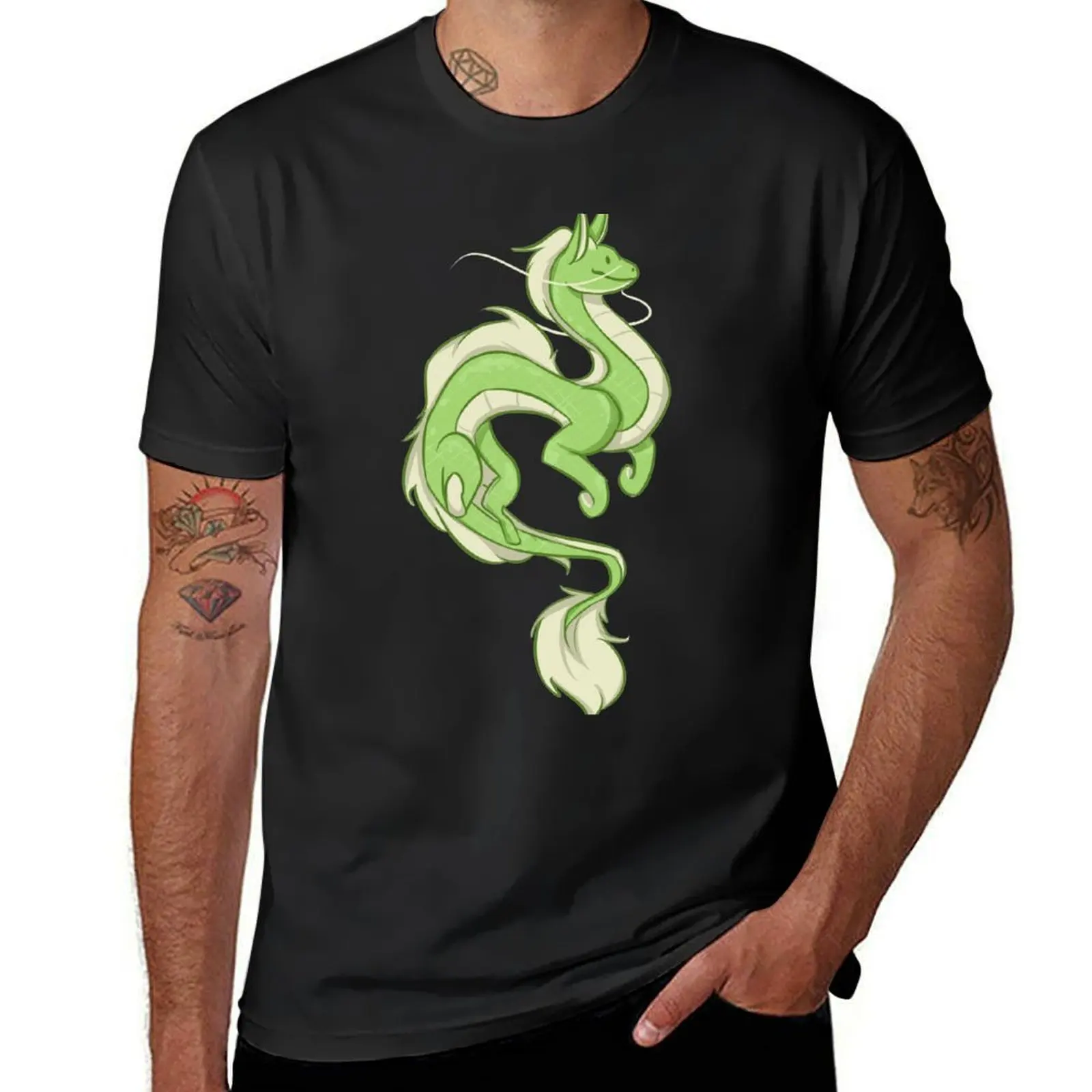 

Genji Noodle Dragon T-Shirt animal prinfor boys kawaii clothes plain black t shirts men