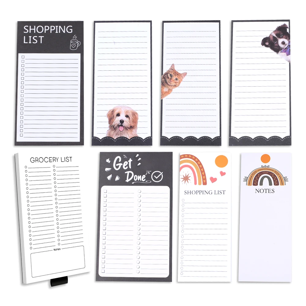 Korean Retro Magnet Memo Pads Note Post Refrigerator Notepads Magnetic Grocery Purchase Shopping List To Do Check Daily Notebook