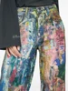 REDDACHiC Street Style Graffiti Jeans Men Distressed Rainbow Random Painting Pattern Straight Wide Leg Pants Hiphop Y2k Trousers 3