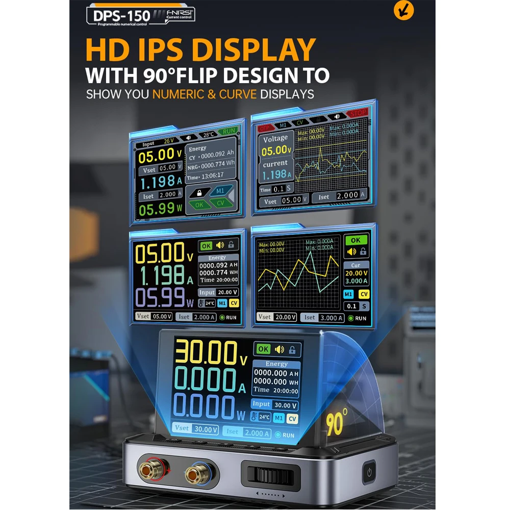 FNRSI DPS-150 DC 電源可変、100W 急速充電器付き、0-30V 0-5A 調整可能な DC CNC 電源、電源リップル 20mV  以下 - AliExpress