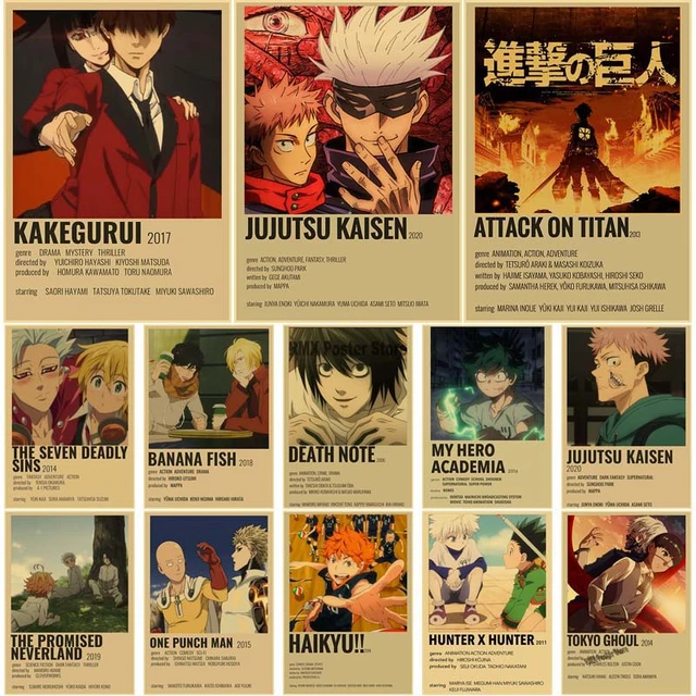 Pôster Card Decorativo Anime Estilo Filme Demon Slayer Attack On Titan  Jujutsu Kaisen Vários Animes Para Quadros Cartaz A4 e A3 Qualidade  Fotográfica