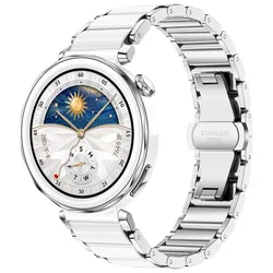 Elegant 18mm Ceramic Bracelet Strap - Oppo Watch X2 Mini (Silver White)