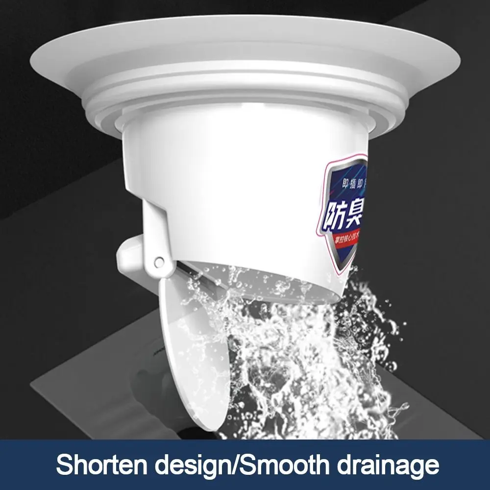 Plastic Squatting Pan Anti-smell Plug Anti-Odor Deodorize Squatting Pit Smell Stopper Prevent Sewage Overflow white