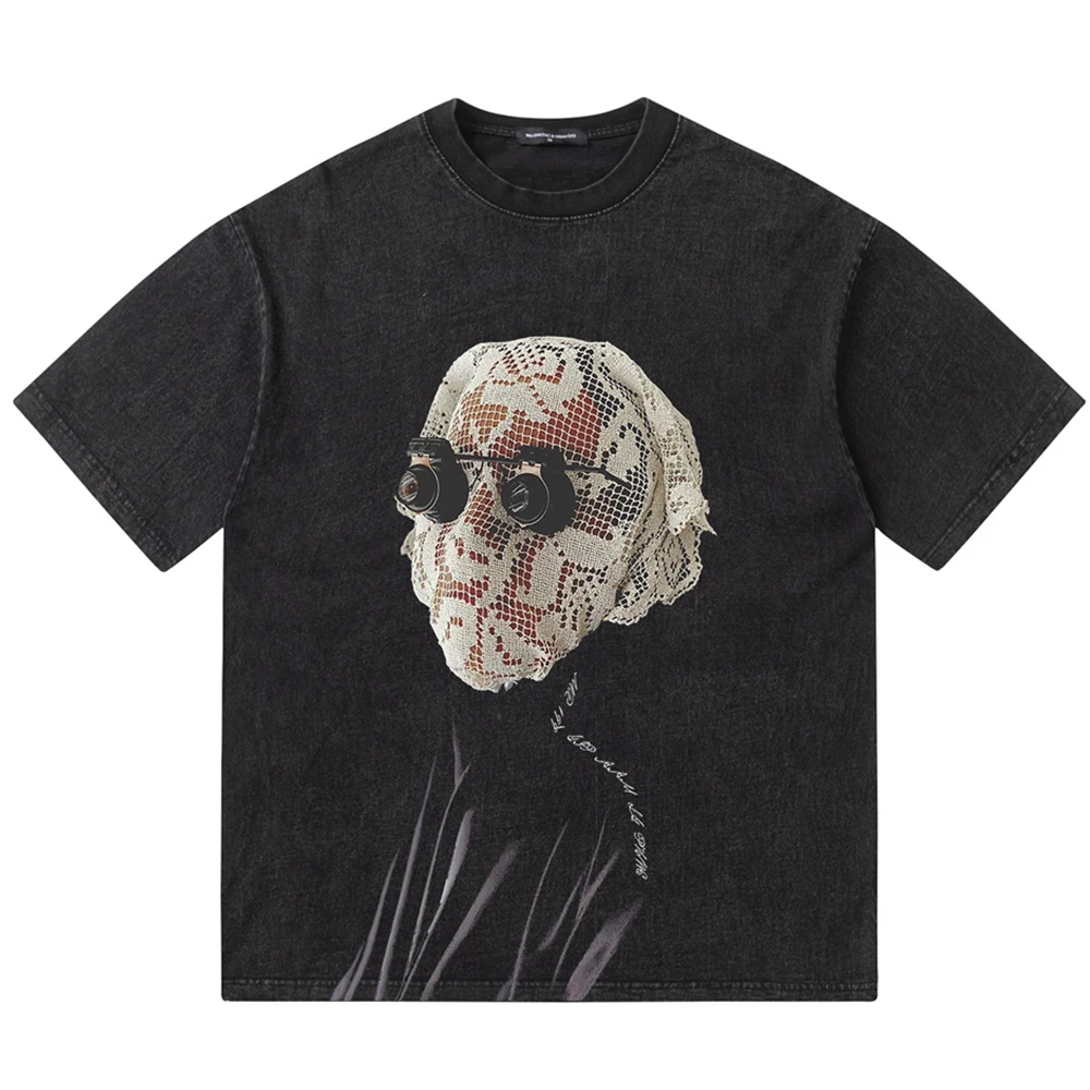 

Lace Mask Printed Men Women T-shirt Short Sleeve Summer Crew Neck Hipster Tshirts Cotton Tee Streetwear Clothing