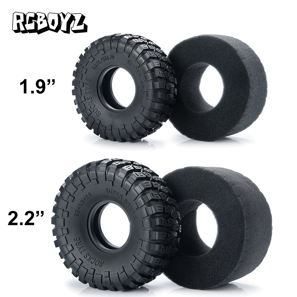 

2.2/1.9inch Wheel Tires for TRX4 1/10 RC Crawler Car Axial SCX10 Wraith Face Rubber Tyres 52x120/67x150mm for Traxxas Tires