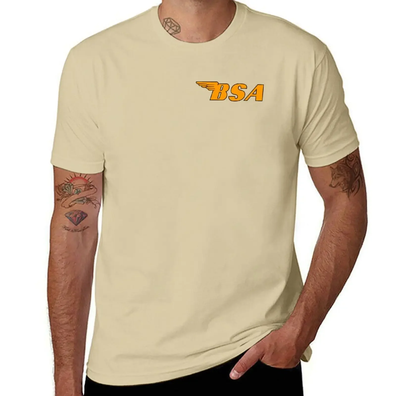 Vintage Orange BSA Streetwear Men's Custom T-Shirt