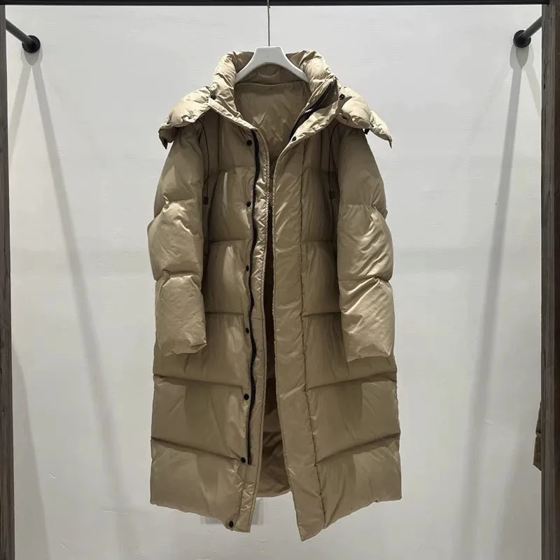 

Warm Hooded Overcoat 2023 New Winter Fashion Women's Down Jacket Temperament Solid Color High Quality Women's Down Jacket NB867