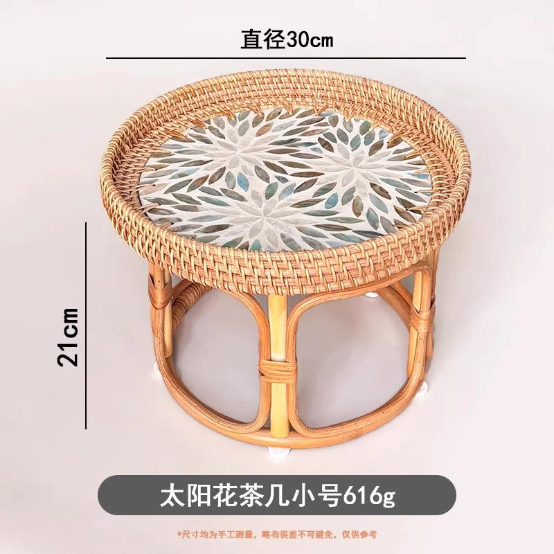 שולחן קפה טטאמי יפני רטן, רהיטי סלון, שולחן אוכל עומד, שולחן צד קטן, שולחן אחסון למרפסת, שולחן תה