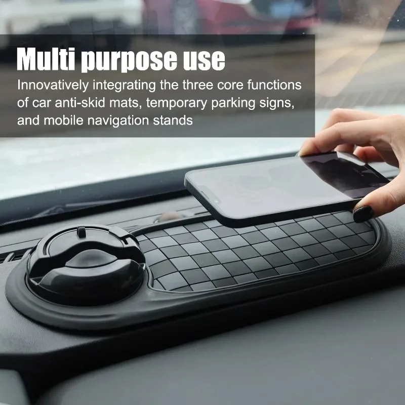 2 in 1 Dashboard Anti Slip Mat with Phone Mount 360-Degree Rotation Car Phone Holder Non-Slip Adhesive Mat for Car Auto