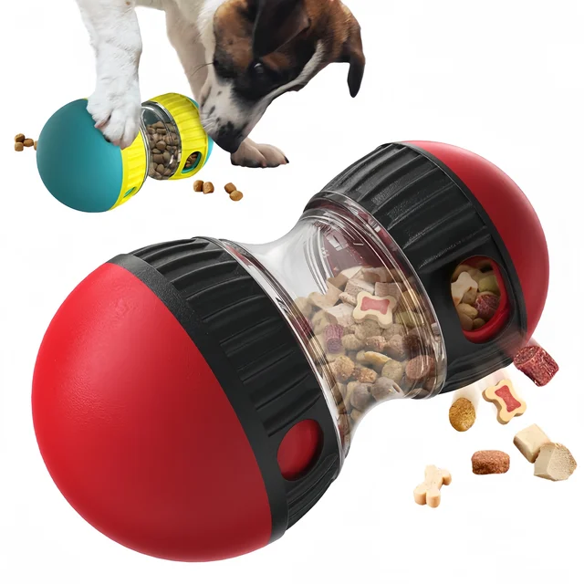 pet Dog Leaky Food Toy Tumbler Leaky Food Ball Elliptical Rolling Ball Slowly Feeding Protects Stomach Increase Intelligence dog 4