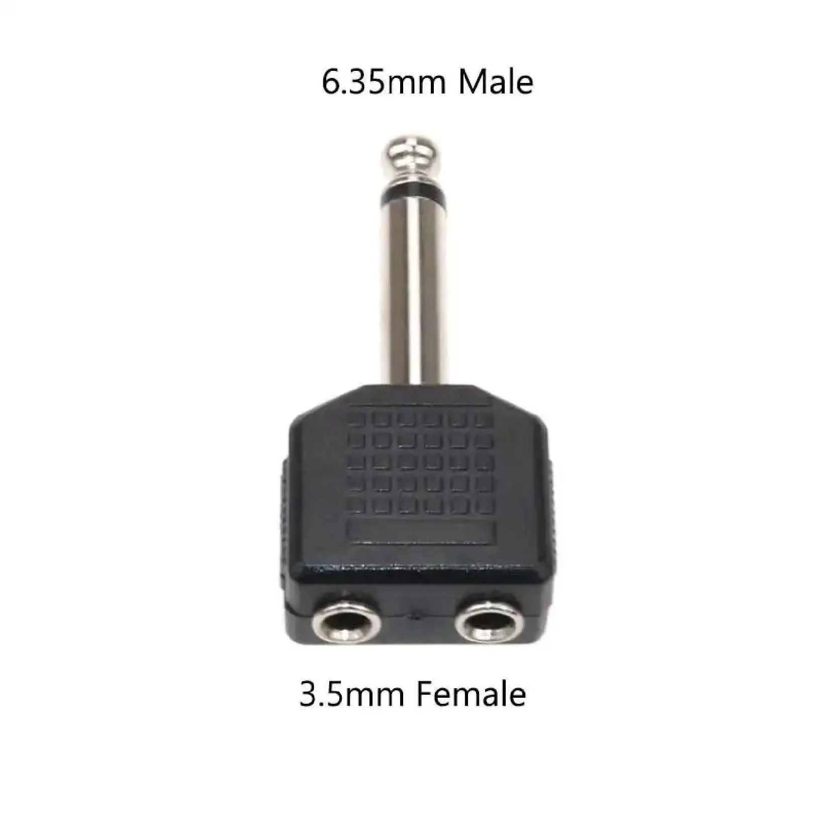 Universal Audio Jack Adapter - 6.35mm Male to 3.5mm/6.35mm Female Headphone & Microphone Splitter